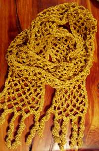 crochet mesh scarf