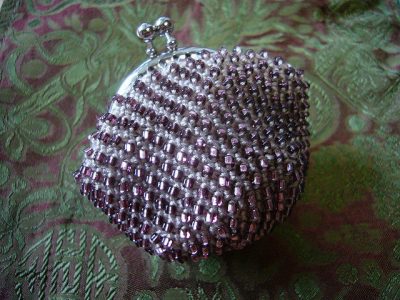 beaded crochet coin purse