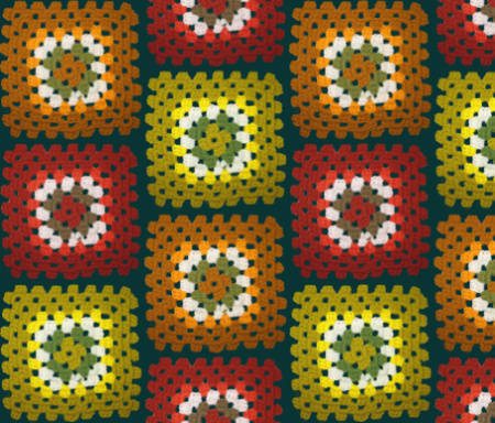 granny square crochet fabric