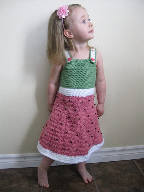 watermelon crochet dress