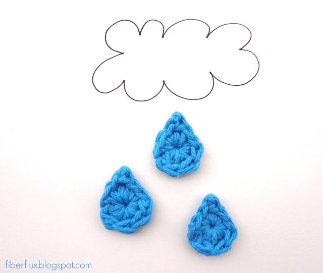 crochet raindrops