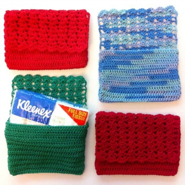 crochet tissue holder