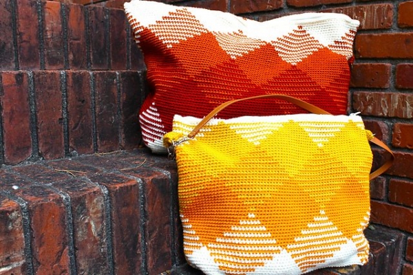 tapestry crochet purse