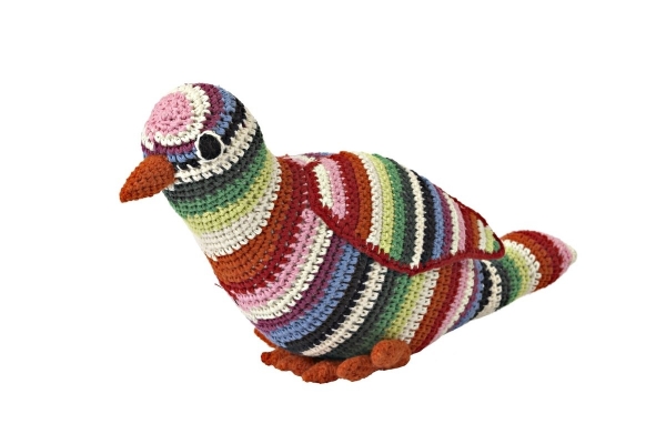 colorful crochet pigeon