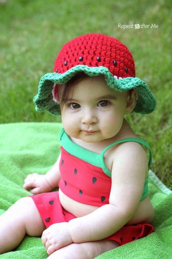 crochet watermelon hat pattern