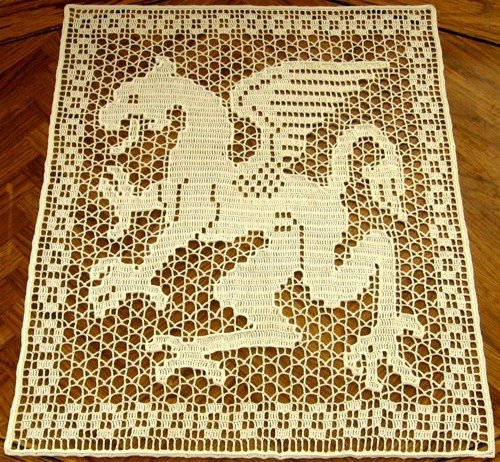 filet crochet dragon