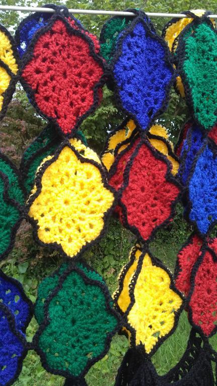 stained glass crochet shawl