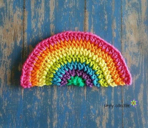 rainbow crochet washcloth pattern