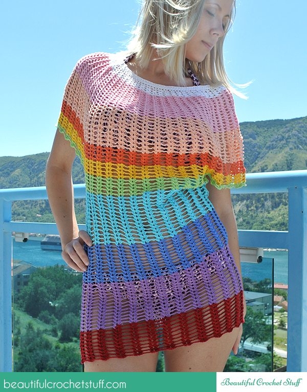 rainbow crochet tunic free pattern