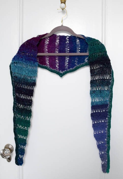broomstick lace shawlette free crochet pattern