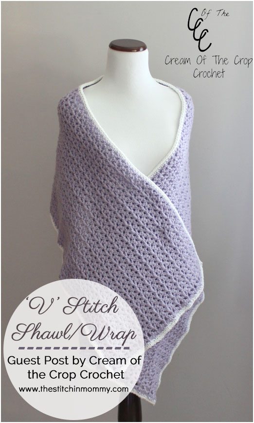 v-stitch crochet shawl free pattern