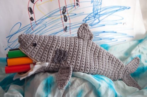 crochet shark pouch free pattern