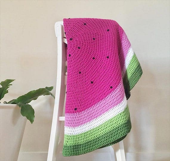 watermelon crochet blanket