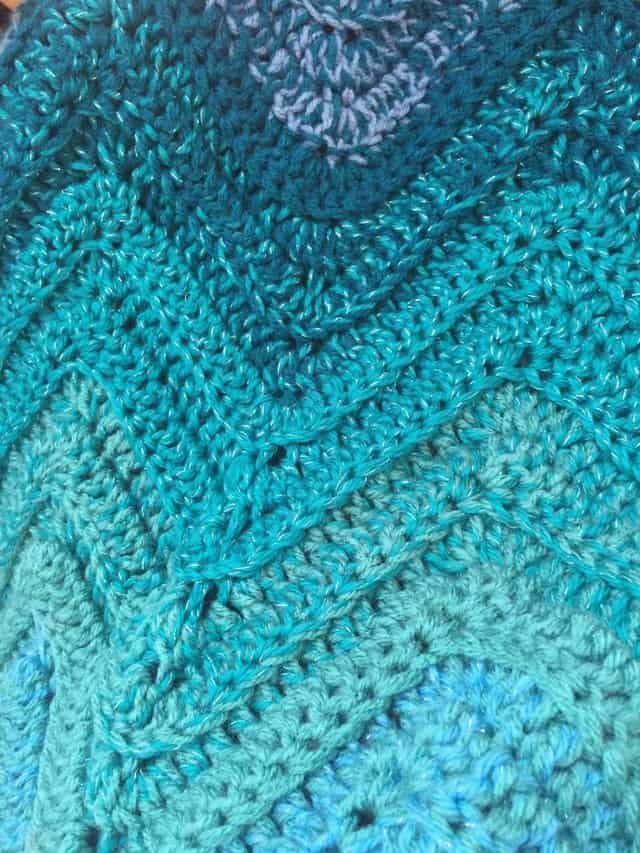 Blue Ombre Chevron Crochet Blanket 4