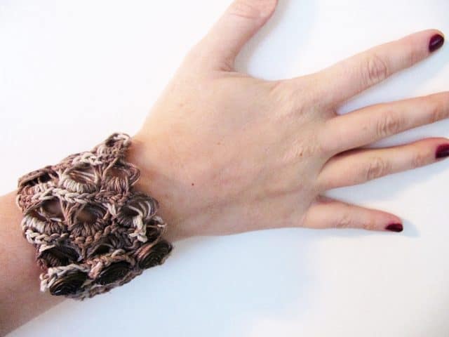 broomstick lace cuff bracelet by erna