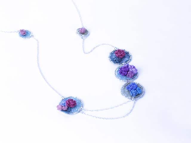crochet rose necklace