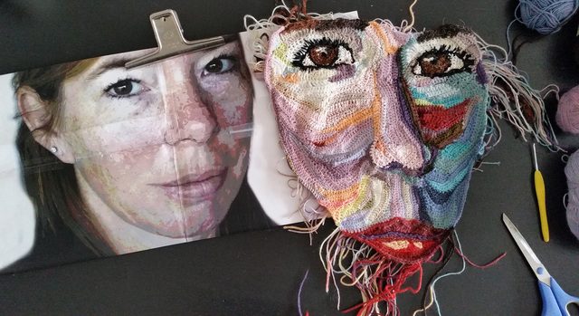 crochet self portrait by Wilma Poot