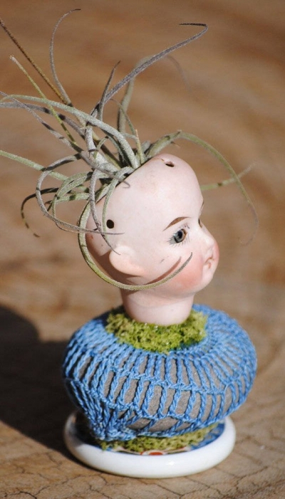 art doll plant holder