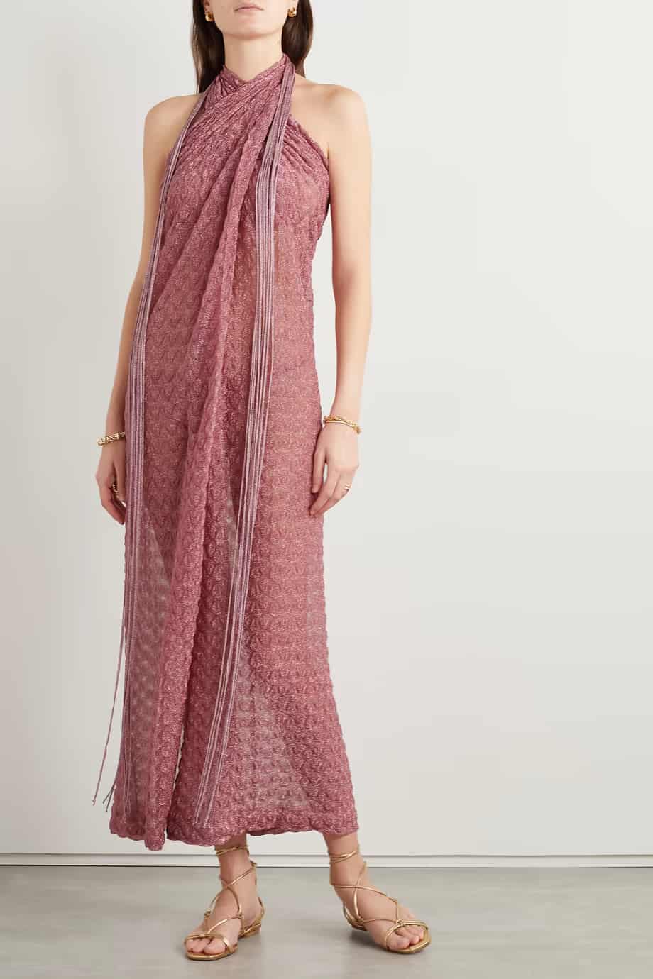 Designer Crochet: Missoni's Signature Zig-Zags and Beyond 3 MISSONI Metallic crochet-knit halterneck maxi dress