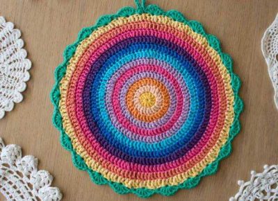 rainbow crochet mandala