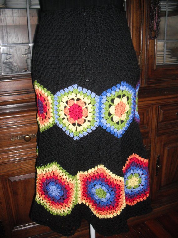 crochet rainbow skirt
