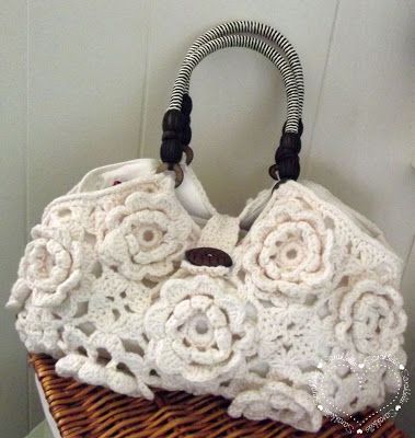 crochet roses purse