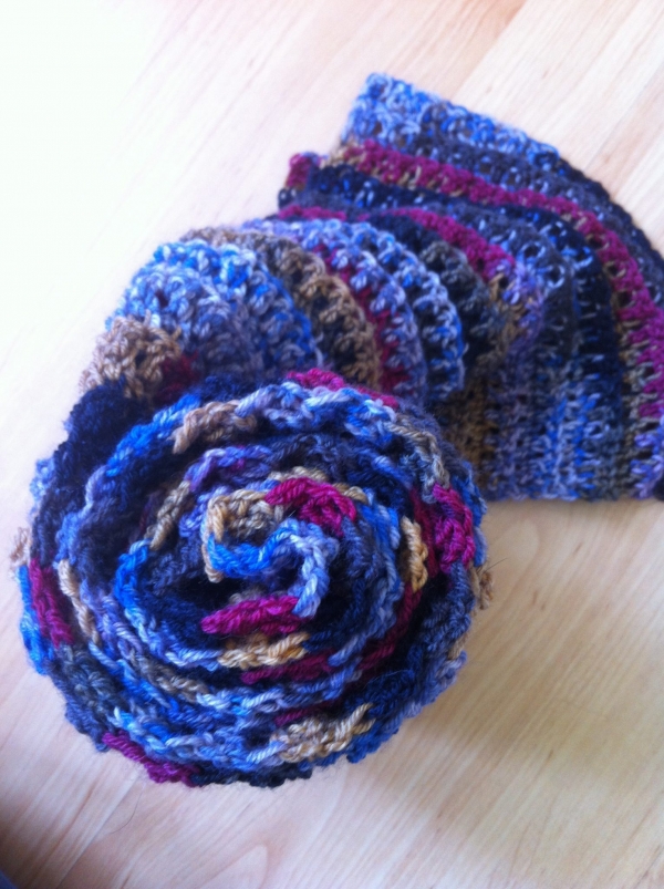 ribbed crochet scarf