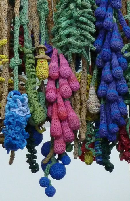 crochet plastic bag art detail