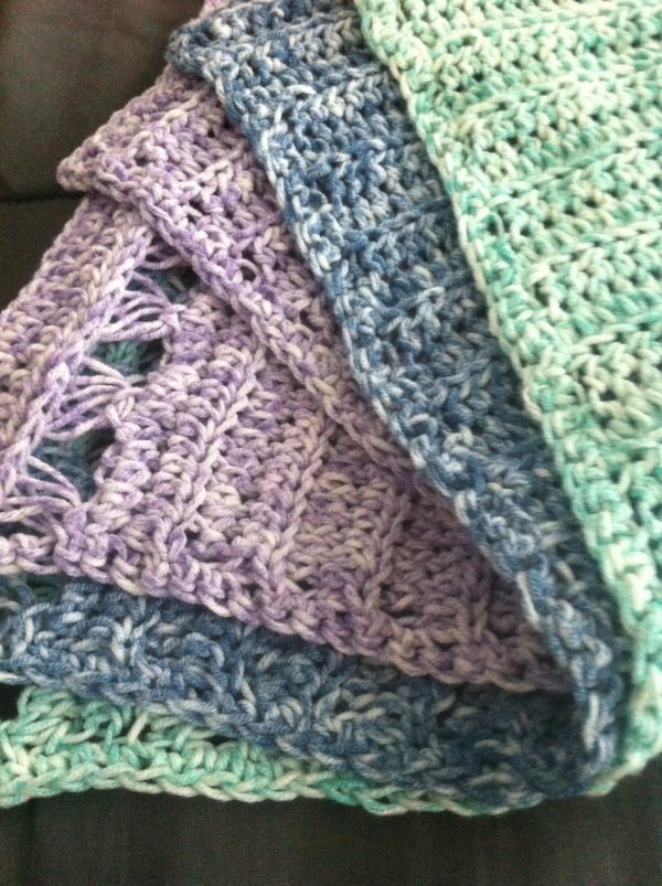 broomstick lace crochet dishcloth