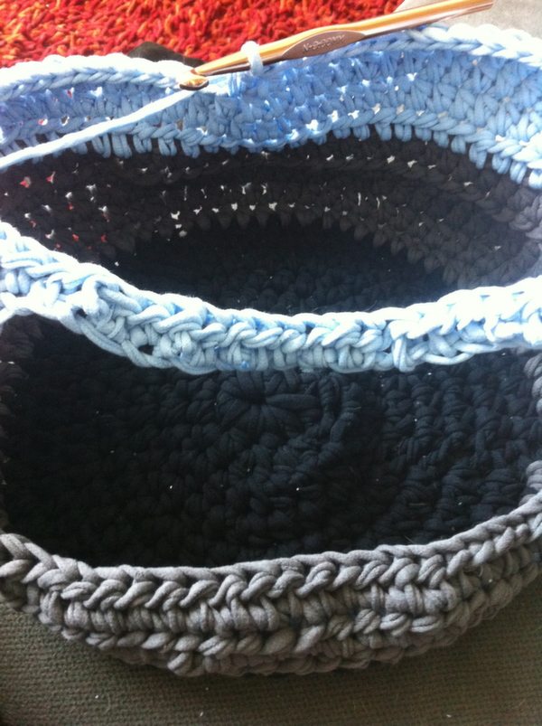 T-Shirt Yarn Crochet Covered Puppy Bed