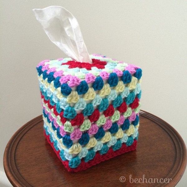 bechancer crochet granny square tissue cozy