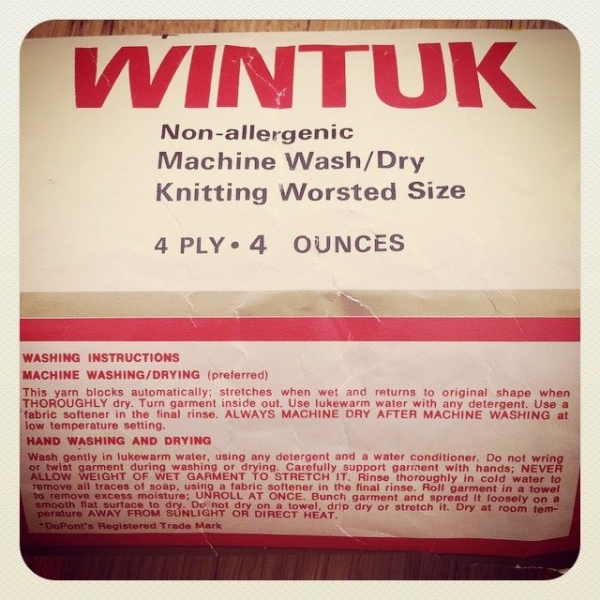 vintage yarn label