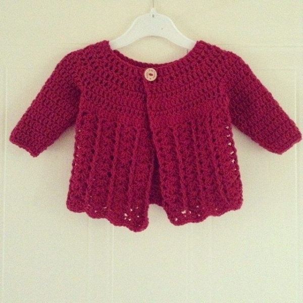 poppymaycrochet red crochet cardi