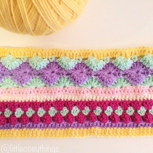 littlecosythings crochet blanket stripes