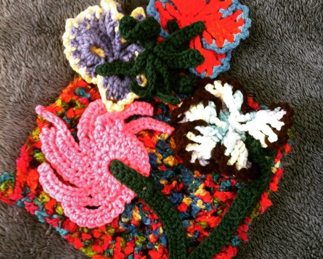 crochet flower art