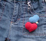 crochet heart keychain