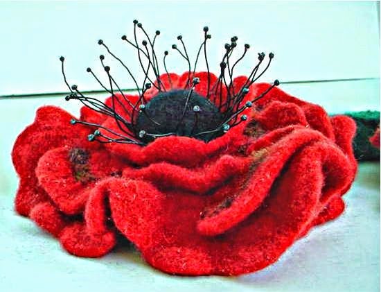 crochet poppy art