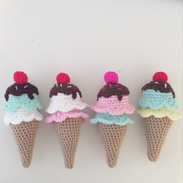 littlefixcrochet crochet ice creams