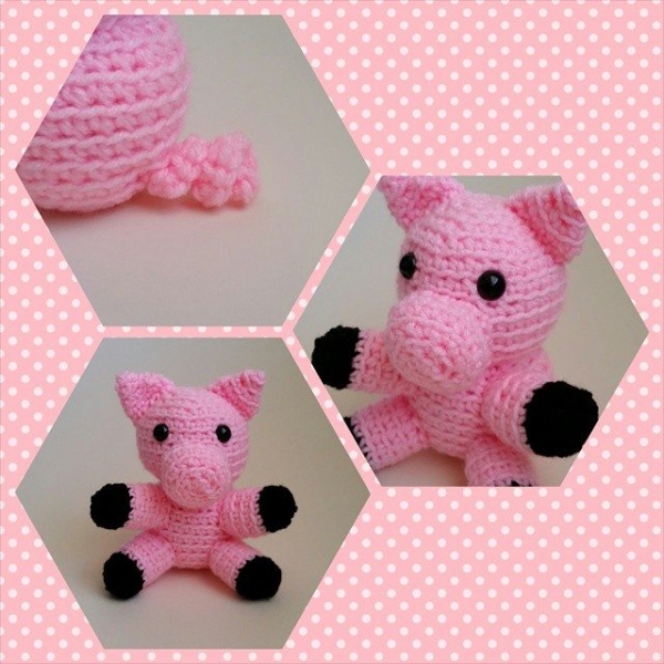 thegirllovesyarn crochet pig