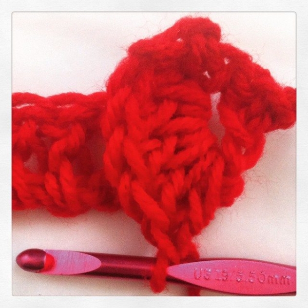 crocodile stitch crochet red