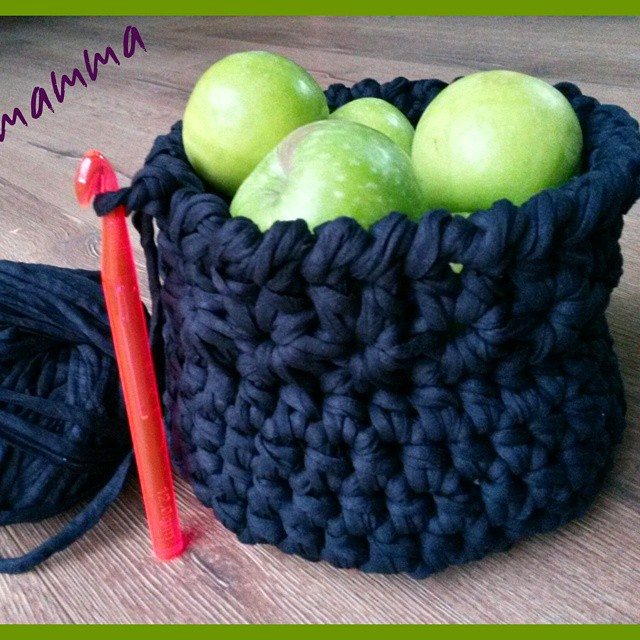 jysoulikmamma_brilliantmommy crochet t-shirt yarn basket