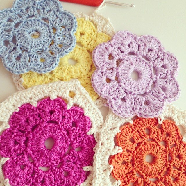 sweet_sharna crochet flower granny squares