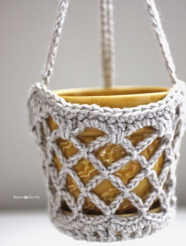 crochet flower pot