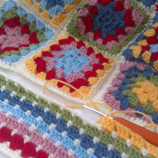 forestflowerdesigns crochet granny cushion