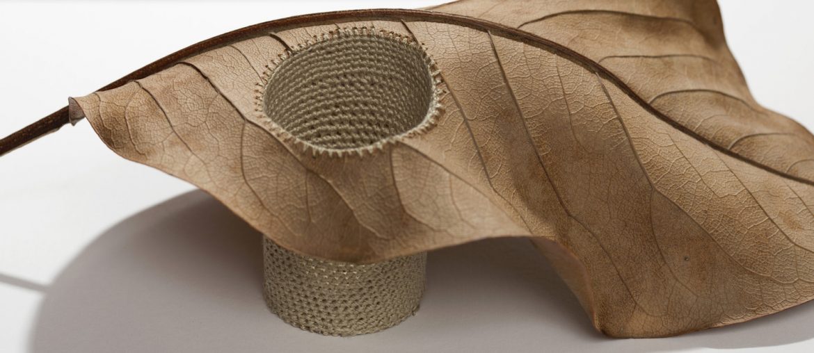 3d crochet leaf art