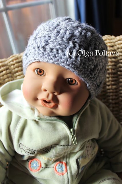 basketweave crochet baby hat