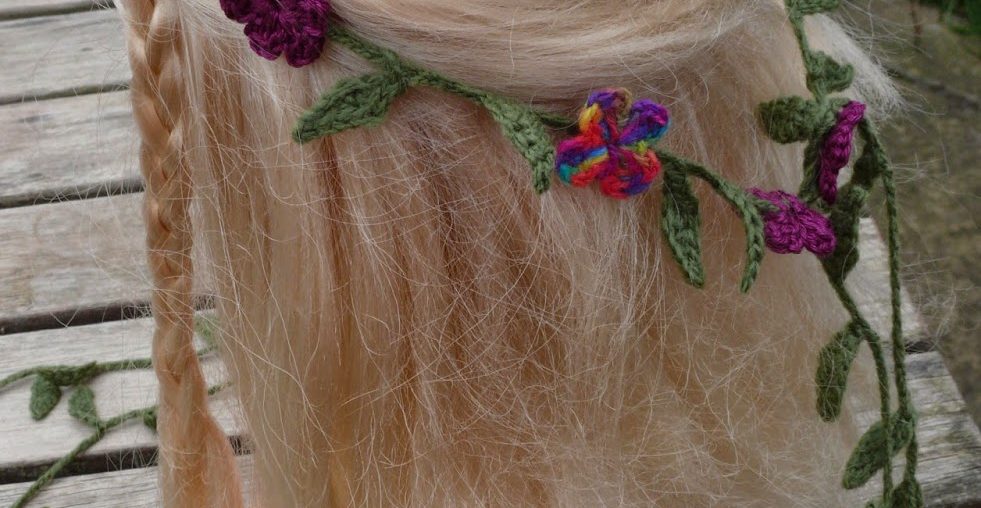 crochet flower hair garland