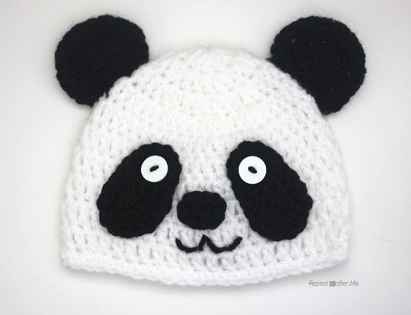 crochet panda hat