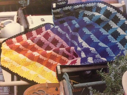 rainbow granny square crochet blanket
