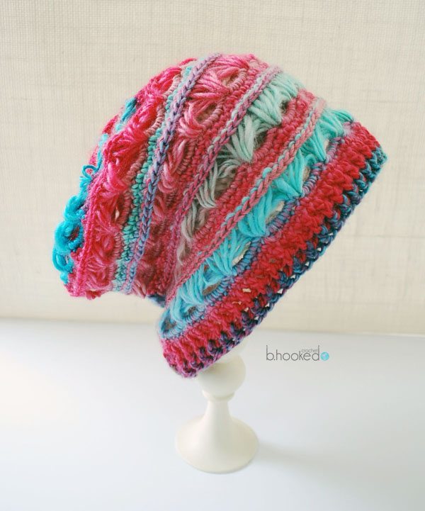 broomstick lace crochet hat
